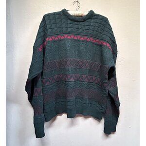 VTG Ansett Jumper Pure Australian Wool Pullover Crew Sweater Men 20 105cm Green